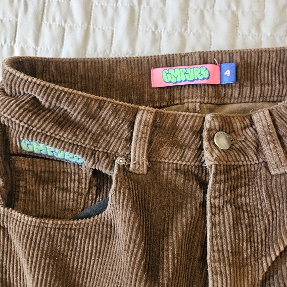 Empyre Pants Womens Size 4 Brown Corduroy High Rise Tori Relaxed Skater Y2K - Picture 3 of 7